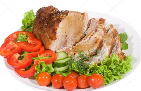 Roast pork with vegetables — Stock Photo © Nitrub #3226036