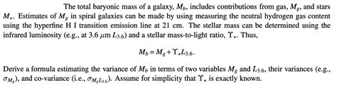 Solved The Total Baryonic Mass Of A Galaxy Mb Includes Chegg