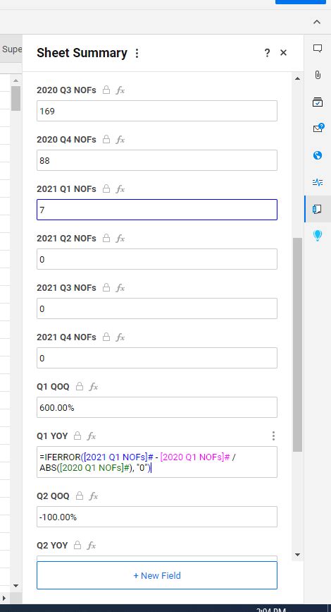 Variance Formula In Sheet Summary — Smartsheet Community