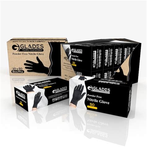 Glades Black S 8 Mil Nitrile Powder Free Nitrile Disposable Gloves