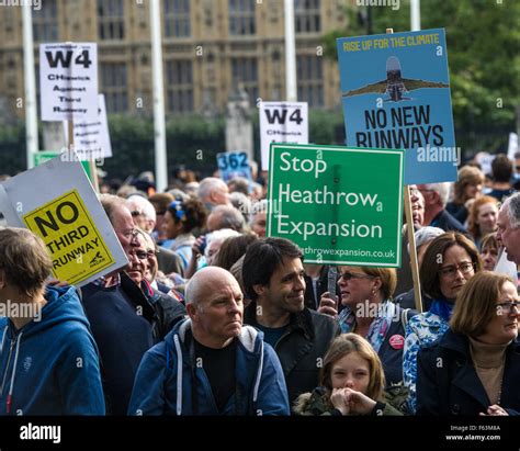 Hundreds Of Activists Hold Placards And Banners During The No Third