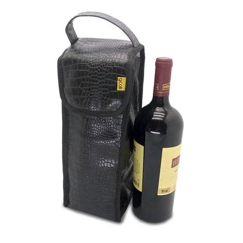 Bolsa Porta Vinho Wine Bag Crocodilo Preto Térmica Gicalli Bolsa