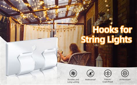 GLANZEN Hooks For Outdoor String Lights 30pcs Light Clips With