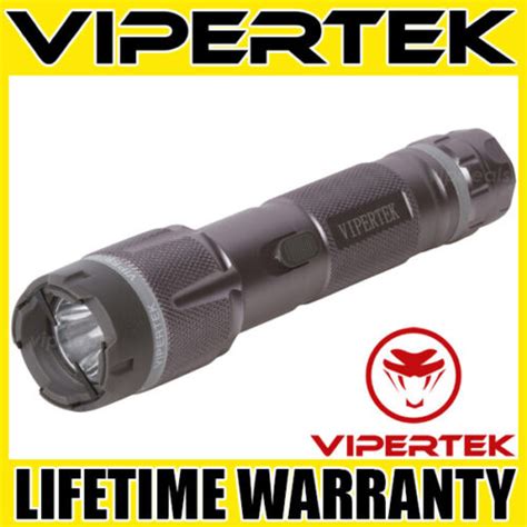 Vipertek Stun Gun Vts T Gray Bv Metal Rechargeable Led Flashlight