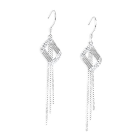 Boucles d oreilles pendantes en argent 925 rhodié avec oxydes de