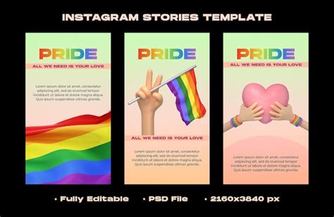 Premium Psd Instagram Stories Template With Lgbt Pride Month Theme