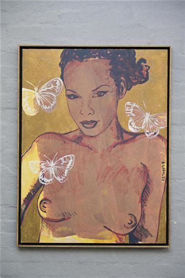 David Bromley Female Nude With Butterflies Mutualart