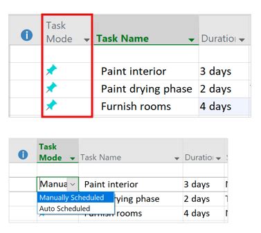 MS Project Manual Vs Automatic Scheduling Explained Tactical Project