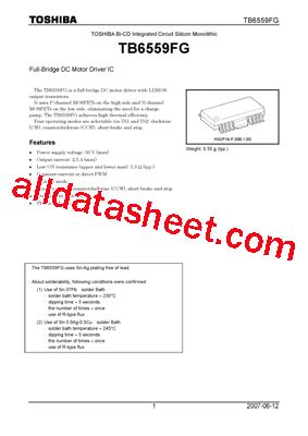 TB6559FG Datasheet PDF Toshiba Semiconductor