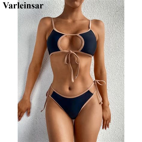 Sexy Splicing Cut Out Bikini Women Swimwear Female Swimsuit Two Pieces