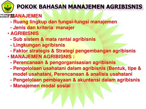 Ppt Manajemen Agribisnis Powerpoint Presentation Free Download Id 6046856