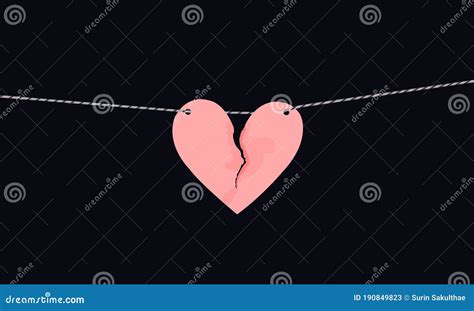 Broken Heart Unrequited Love Stock Vector Illustration Of Broken Ravel 190849823