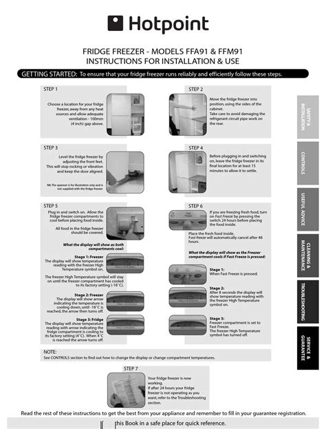 HOTPOINT FFM91 INSTRUCTIONS FOR INSTALLATION & USE Pdf Download ...