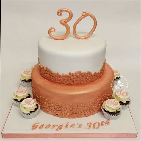 Peas Bakery On Twitter Rose Gold 30th Birthday Cake Peasbakery