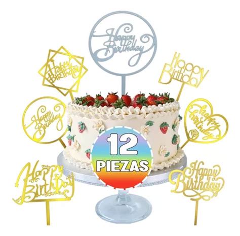 Letreros Happy Birthday Pastel Decorativo Topper Cake Meses Sin