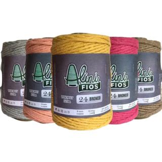 Kit 3 cones Barbante Alini 24 fios 500g 125 metros para Macramé