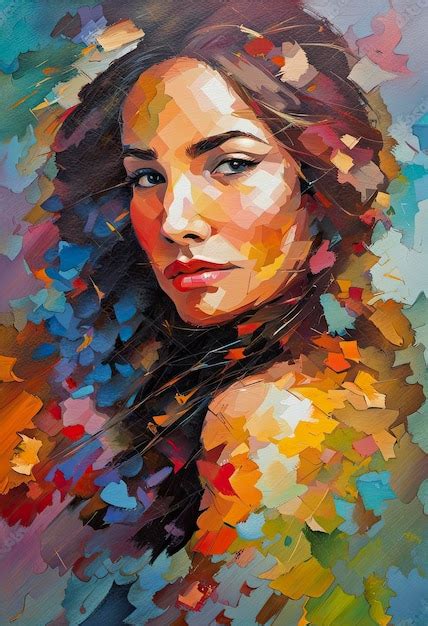 Premium AI Image | A Colorful Oil abstract Portrait Masterpiece