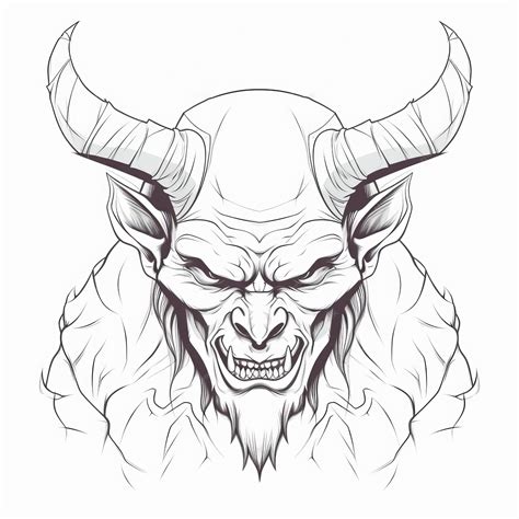 Simple Line Drawing of AdventureReady Demon | Premium AI-generated image