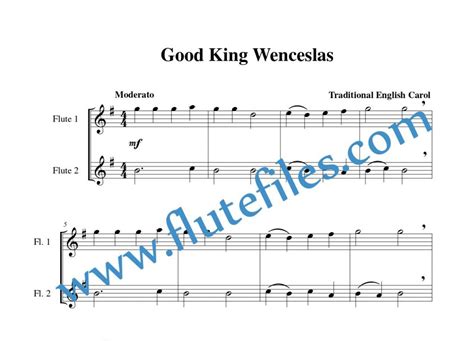 Good King Wenceslas Flute Duet Flute Files Publishing