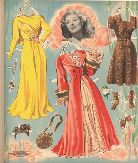 Vintage Uncut 1944 Greer Garson Paper Dolls Hd~laser Org Sz