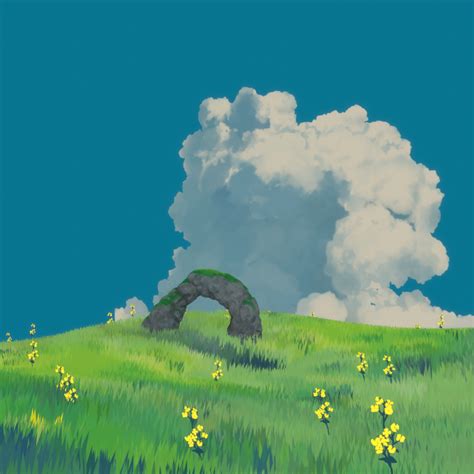 Landscape in the style of Studio Ghibli | CGTrader