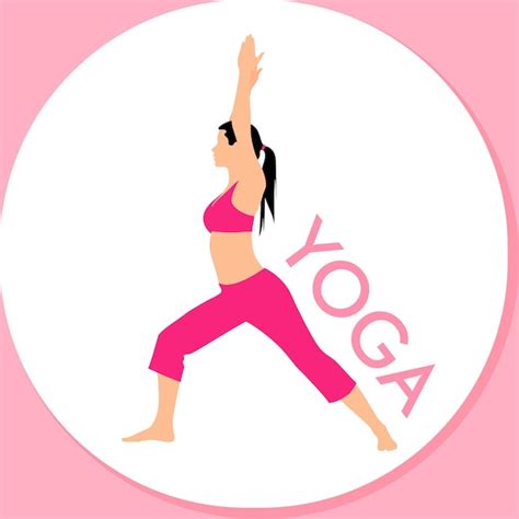 Premium Vector A Woman Doing Yoga With The Word Yoga On A Pink Background