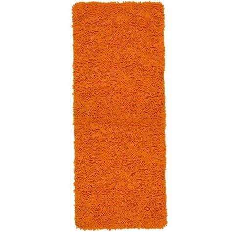 Hastings Home Bathroom Mats 60 In X 24 In Orange Polyester Memory Foam