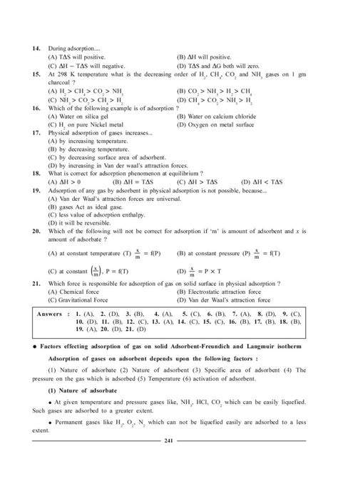 Jee Neet Chemistry Question Bank For Surface Chemistry Aglasem