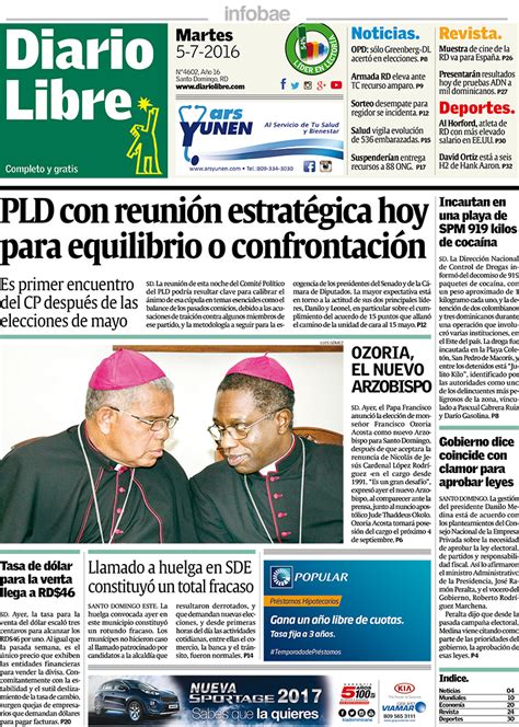 Diario Libre República Dominicana Martes 5 De Julio De 2016 Infobae