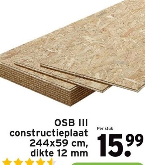 OSB III Constructieplaat 244x59 Cm Dikte 12 Mm Aanbieding Bij GAMMA