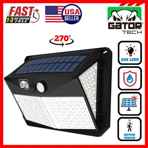 Solar Power 228 Led Pir Motion Sensor Outdoor Security Garden Wall Lamp Light Ebay