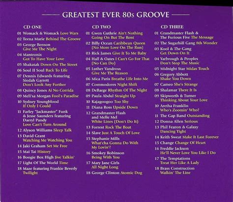 V A Greatest Ever 80s Groove 3 Cd Dubman Home Entertainment