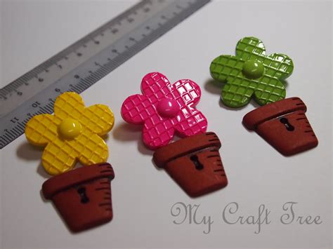 My Craft Tree Flower Pot Buttons