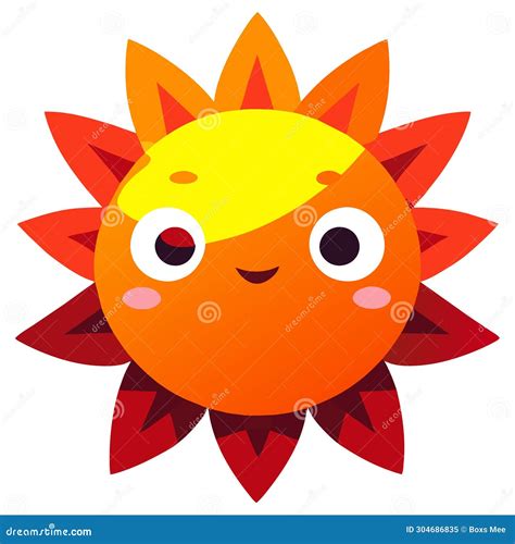 Cute Cartoon Sun Icon Vector Illustration Of A Cute Sun Stock