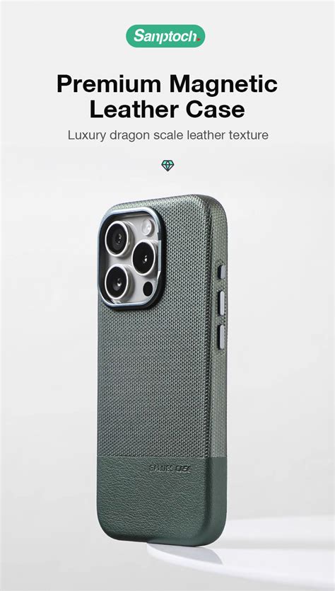 Sanptoch For Magnetic Luxury Leather Classics Phone Case For IPhone 16