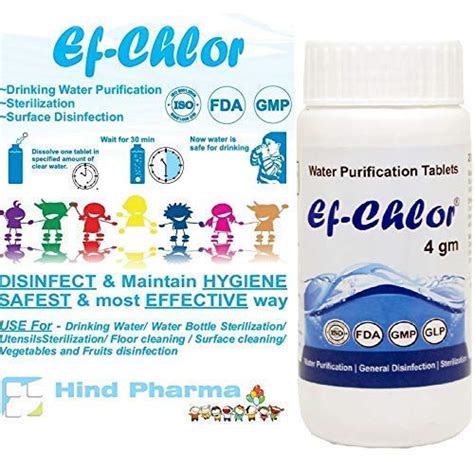 Buy Ef Chlor 4gm Water Purification General Disinfection Tablets For