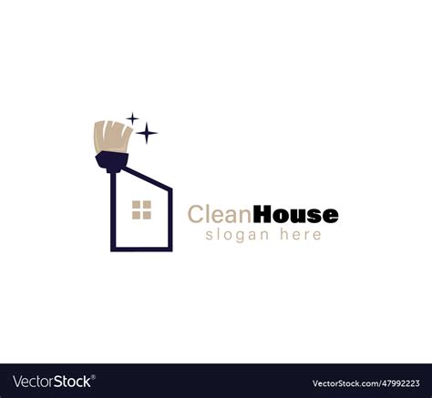 Clean house logo design template Royalty Free Vector Image