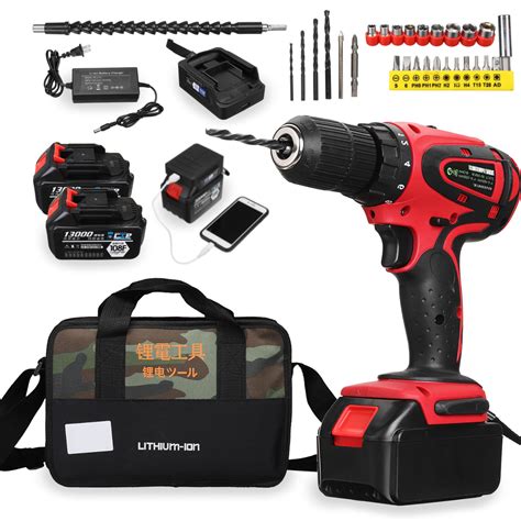 New 18V Rechargeable Cordless Power Impact Drills Electric Drill One