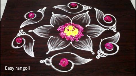 Latest Shanku Kolam Designs With7x4 Dots For Navarathri Festival Easy