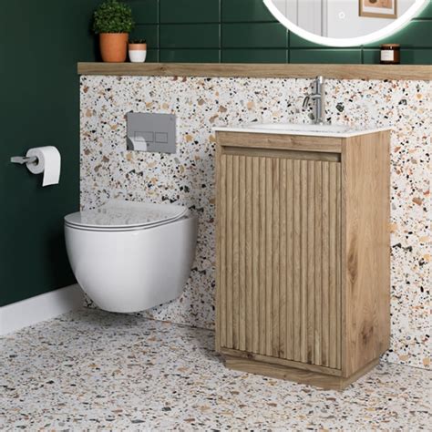 Crosswater Flute Windsor Oak Vanity Unit Basin Sanctuary Bathrooms