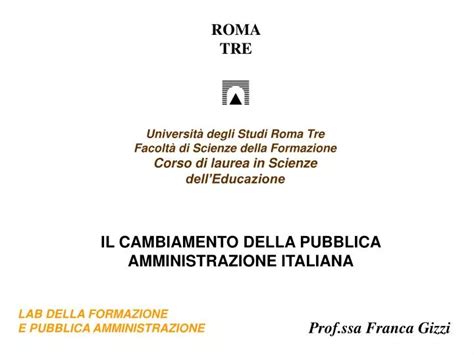 Ppt Universit Degli Studi Roma Tre Facolt Di Scienze Della