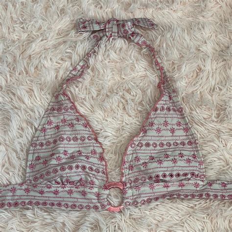 Hot Kiss Women S Pink And White Bikini And Tankini Tops Depop