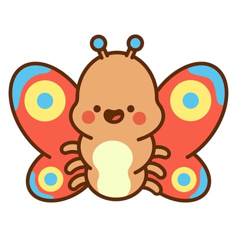 Lindo Personaje De Vector De Mariposa De Dibujos Animados Aislado En Un