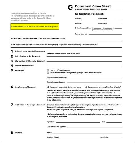 11 Privacy Act Cover Sheet Templates Free Sample Example Format