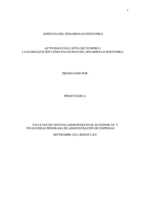 Gerencia Del Desarrollo Sostenible Gerencia Del Desarrollo Sostenible