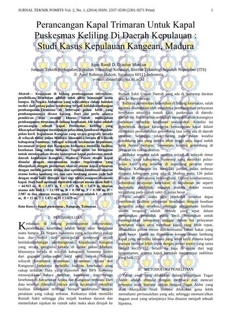 PDF Perancangan Kapal Trimaran Untuk Kapal Puskesmas Keliling