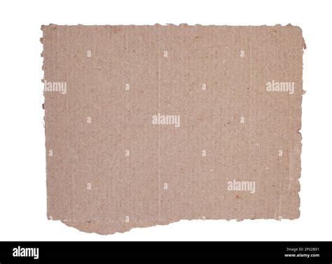 Corrugated Kraft Cardboard A Piece Of Torn Cardboard Isolated On A