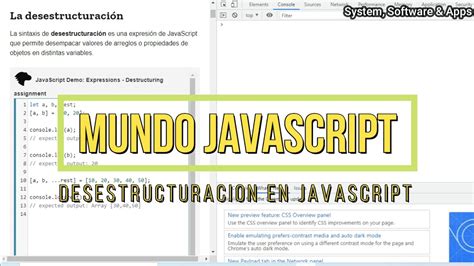 DESESTRUCTURACION Y SPREAD OPERATOR JAVASCRIPT YouTube