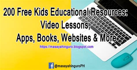 kids educational resources video lessons apps books