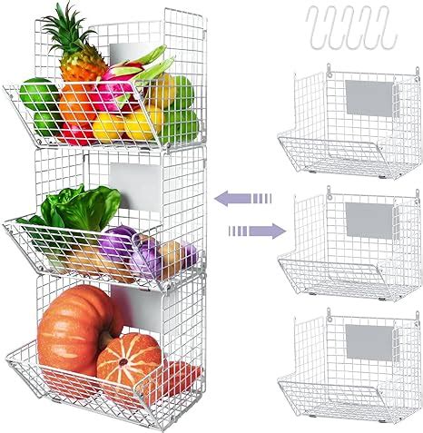 Amazon X Cosrack Metal Wire Basket Wall Mount Tier Wall